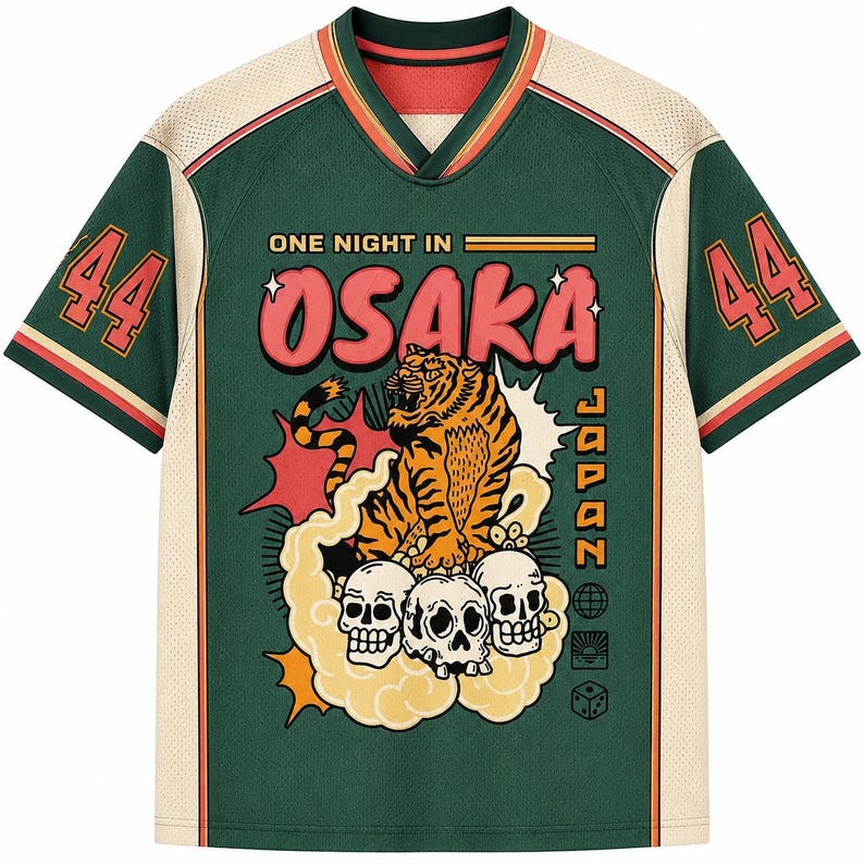 Street Fashion Osaka - 2026 Fashion American Retro OSAKA Tiger