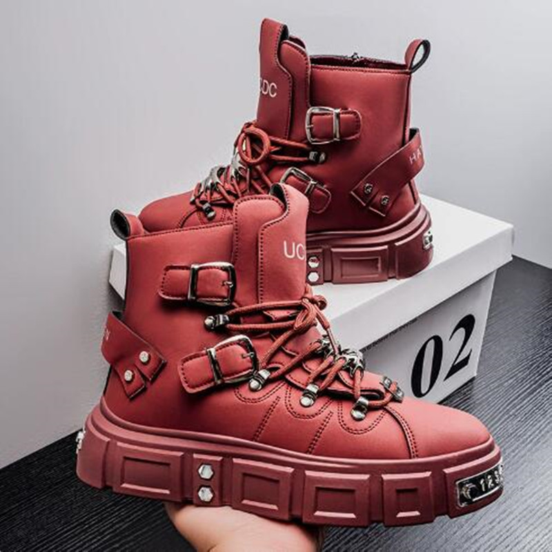 Street Fashion Designer - Luxury Rivet Black High top Sneakers