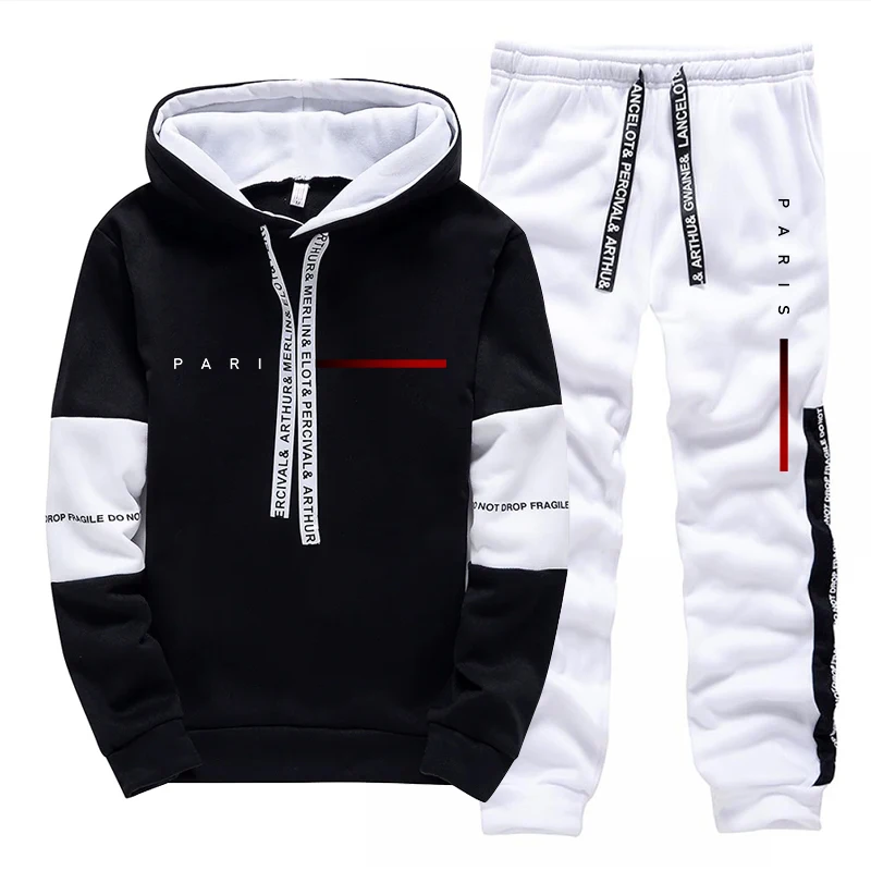 Street Fashion Outfit - Paris Fashion Hoodie Streetwear Men's Set