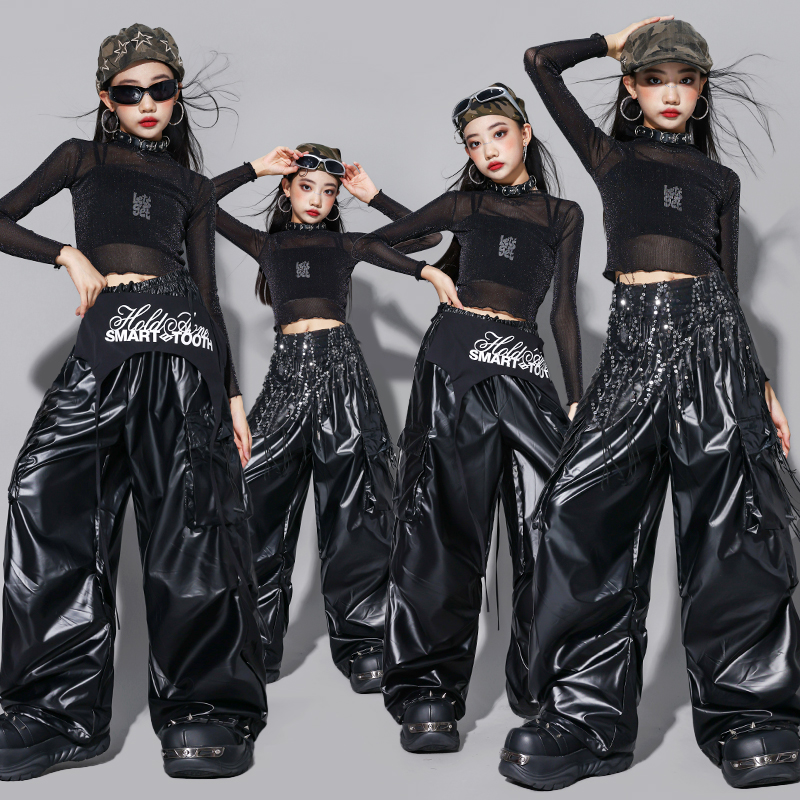 Street Fashion Show - Children Streetwear Costume Girls K-pop Shiny