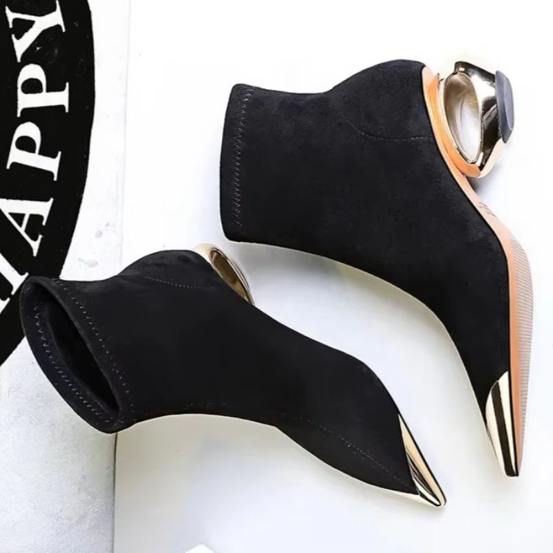 Street Fashion Female - BIGTREE Shoes Metal Pointed Tip Women