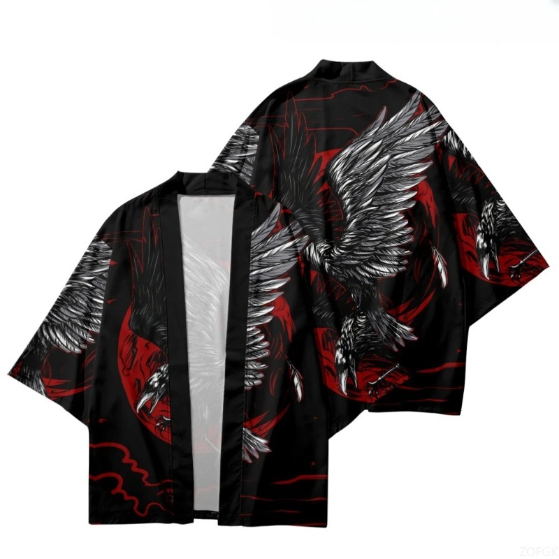 Fashion Crow Printed Open Fron – Street Fashion Kimono Bewertung und Preis