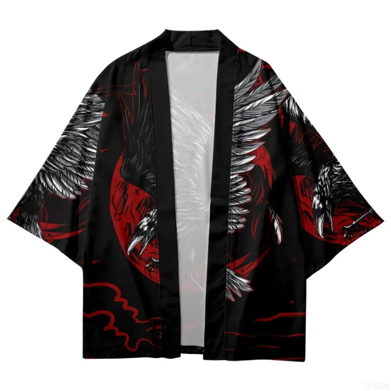 Fashion Crow Printed Open Fron – Street Fashion Kimono Bewertung und Preis