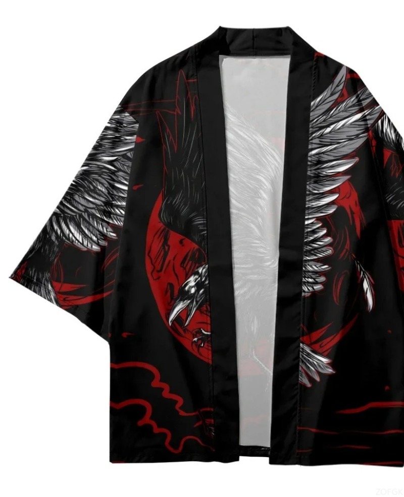 Fashion Crow Printed Open Fron – Street Fashion Kimono Bewertung und Preis
