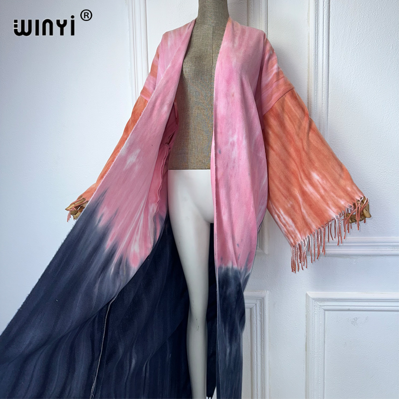 WINYI Tie-dyed winter tassel c – Street Fashion Kimono Bewertung und Preis