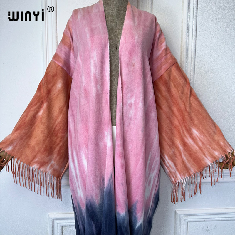 WINYI Tie-dyed winter tassel c – Street Fashion Kimono Bewertung und Preis
