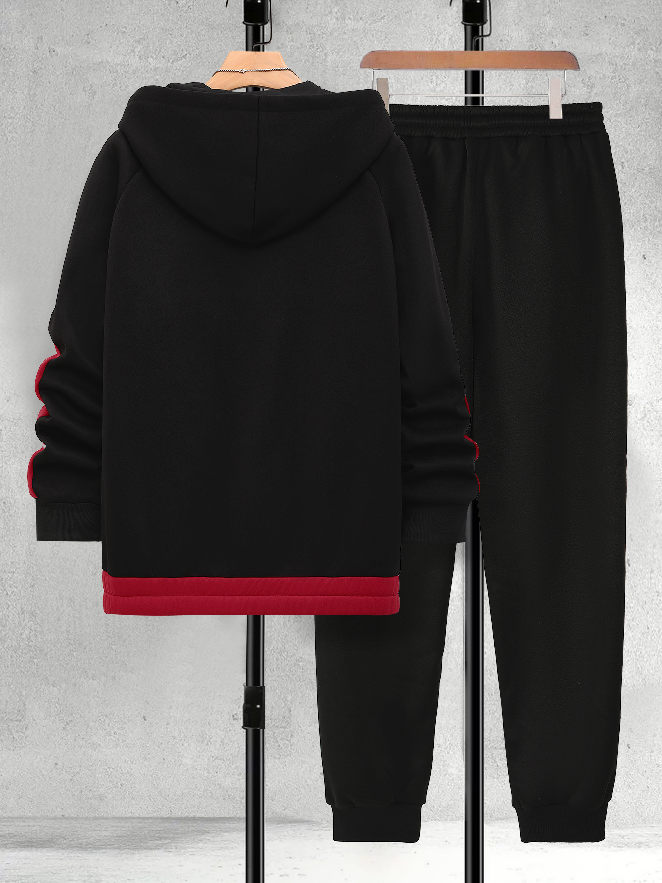 Men's Plus Size Black & Red Co – Street Fashion Outfit Bewertung und Preis