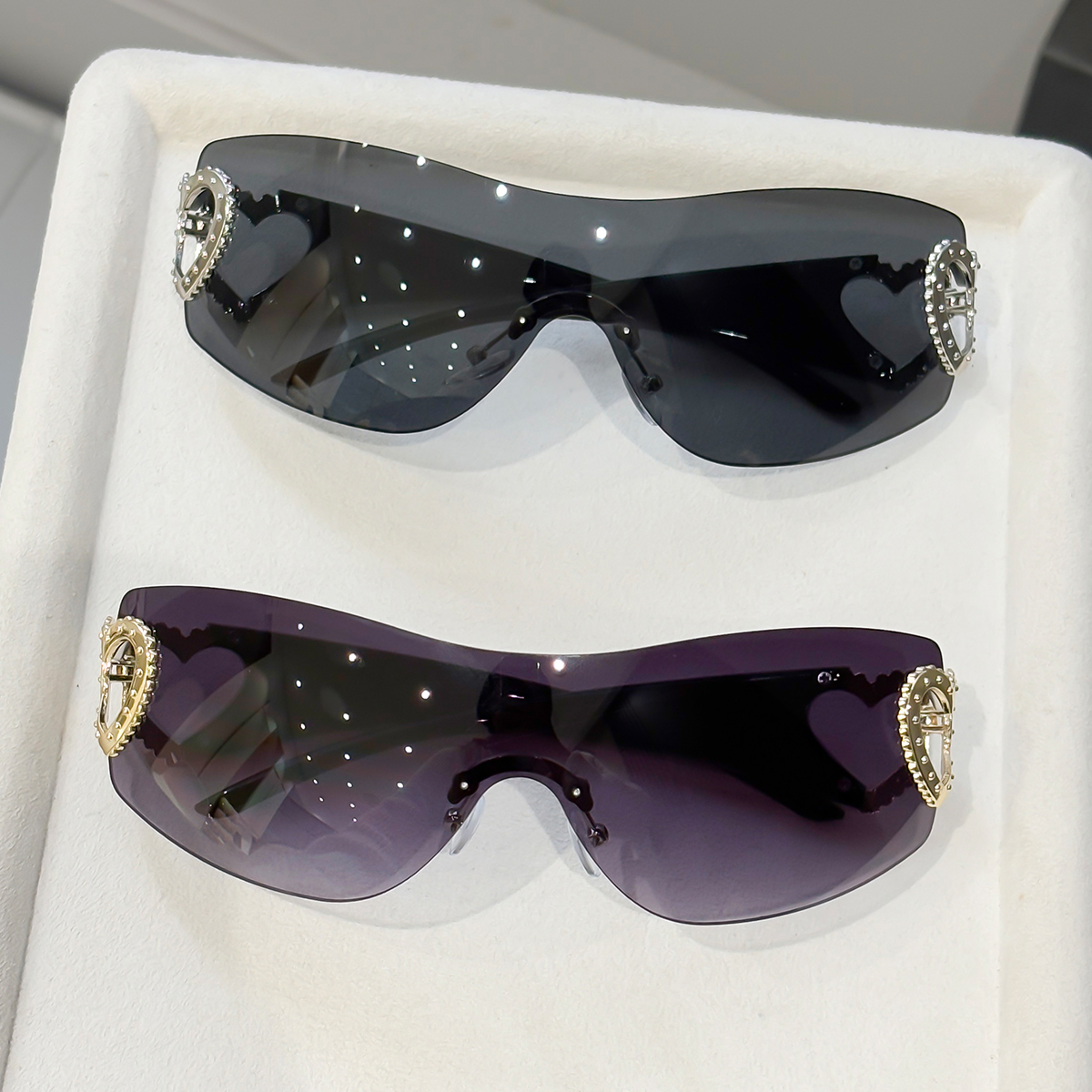 2pcs Y2K Integrated Frameless  – Street Fashion Photography Bewertung und Preis