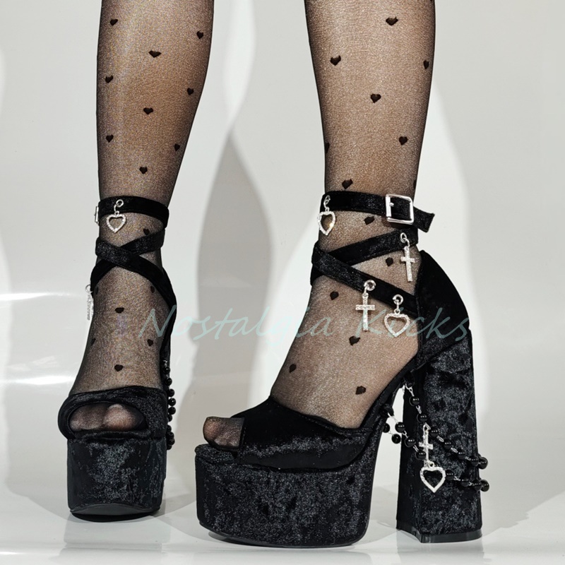 Gothic Black Velvet Platform H – Street Fashion Punk Bewertung und Preis