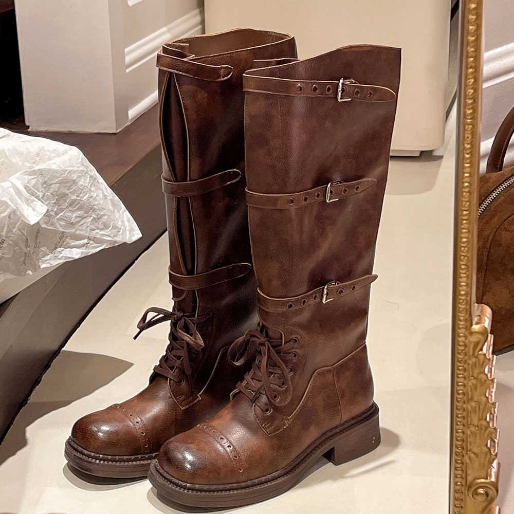 Women's Knee High Boots Vintag – Street Fashion Designer Bewertung und Preis
