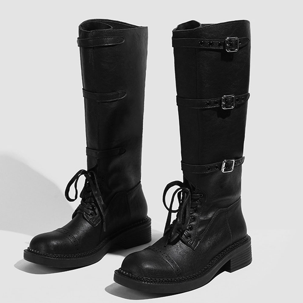 Women's Knee High Boots Vintag – Street Fashion Designer Bewertung und Preis