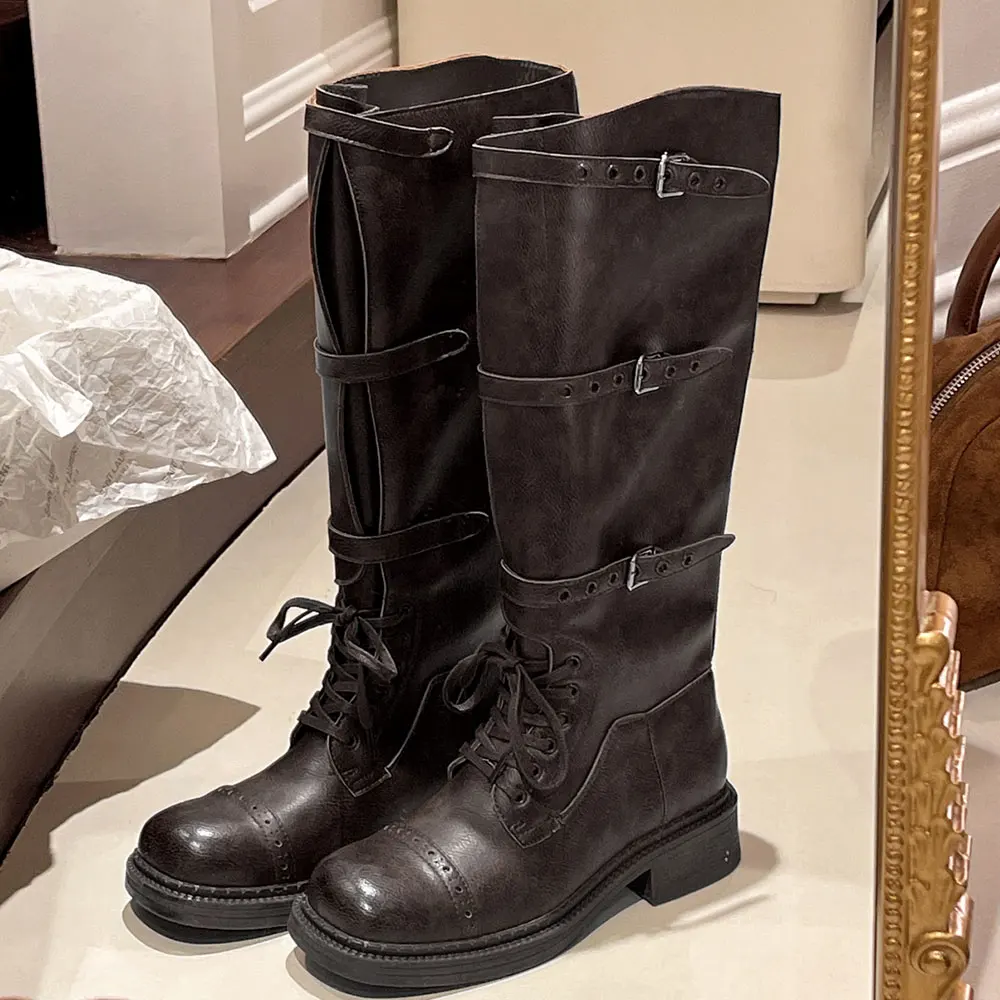 Women's Knee High Boots Vintag – Street Fashion Designer Bewertung und Preis