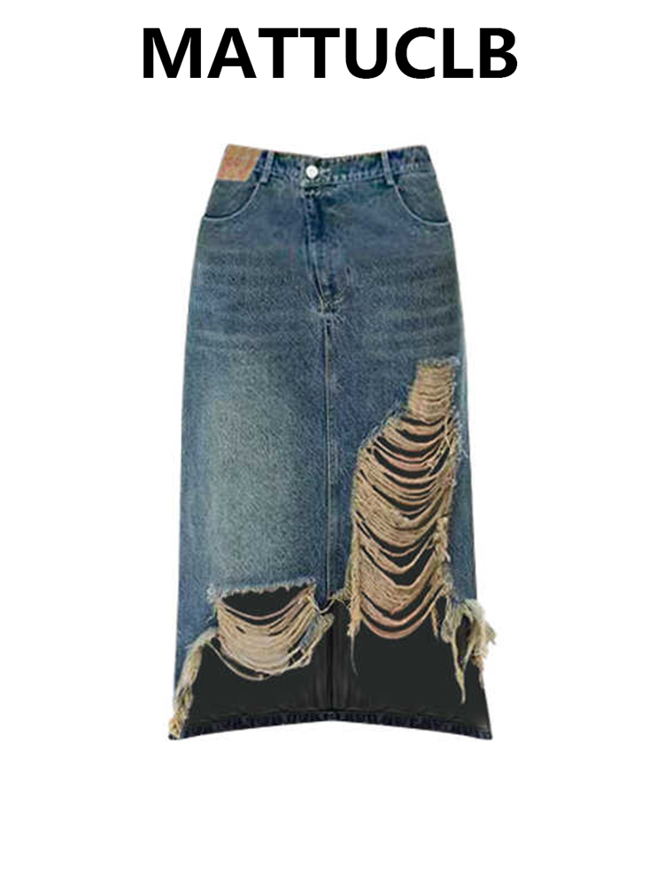 Women 2000s Midi Skirt Ripped  – Street Fashion Outfit Bewertung und Preis