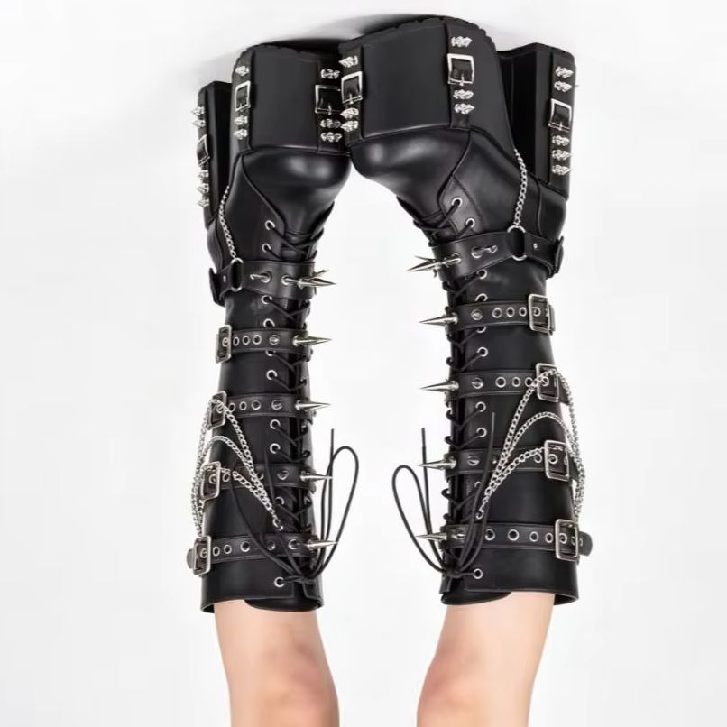 Punk-Style Platform Motorcycle – Street Fashion Punk Bewertung und Preis