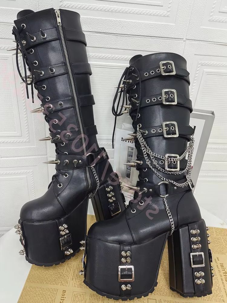 Punk-Style Platform Motorcycle – Street Fashion Punk Bewertung und Preis
