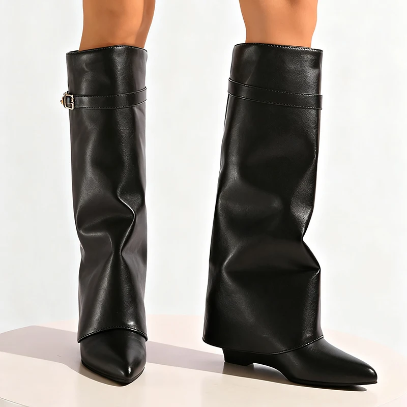 Black Pu Leather Knee High Boo – Street Fashion Punk Bewertung und Preis