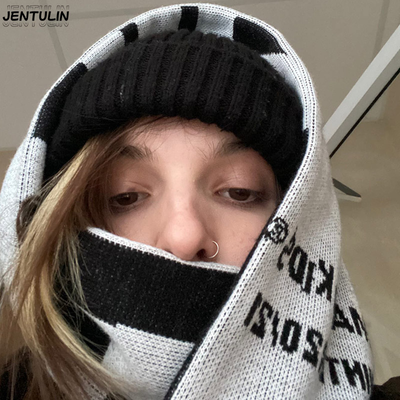 Knitted Scarf Shawl Unisex Sca – Street Fashion Kpop Bewertung und Preis
