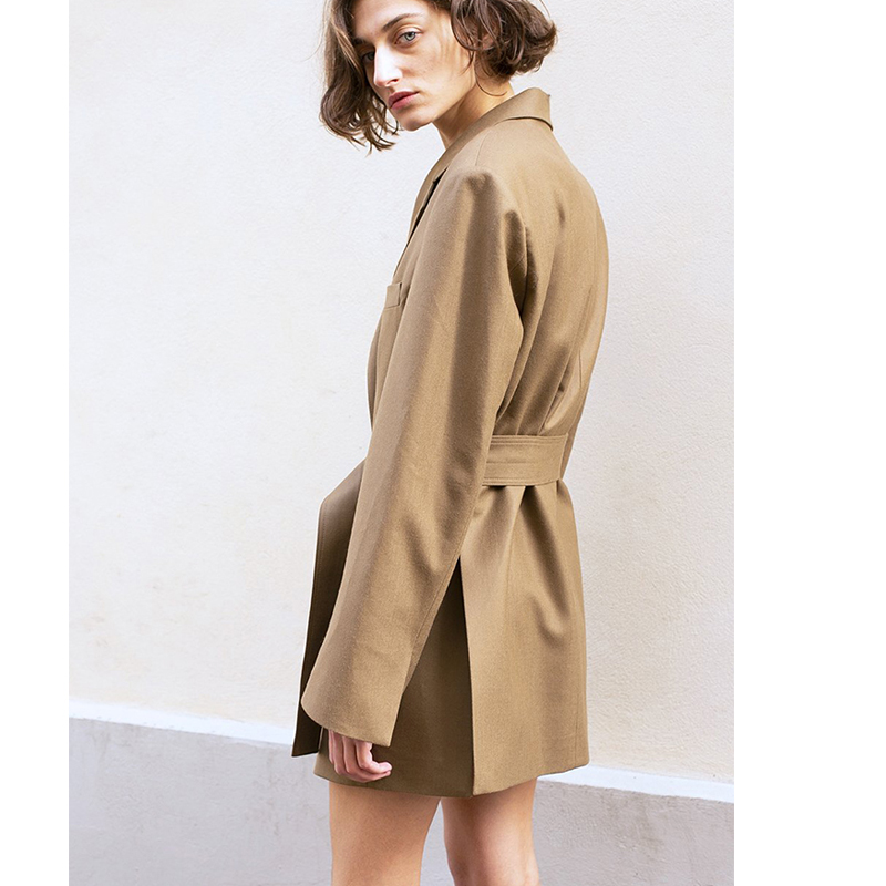 Chic Khaki Midi Suit Dress Fas – Street Fashion Week Bewertung und Preis