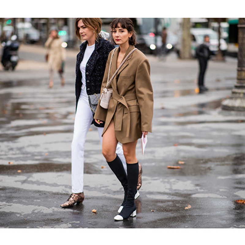 Chic Khaki Midi Suit Dress Fas – Street Fashion Week Bewertung und Preis