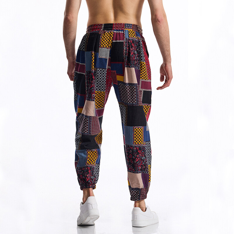 Men's Boho Tribal Print Linen  – Running Pant Jogger Bewertung und Preis