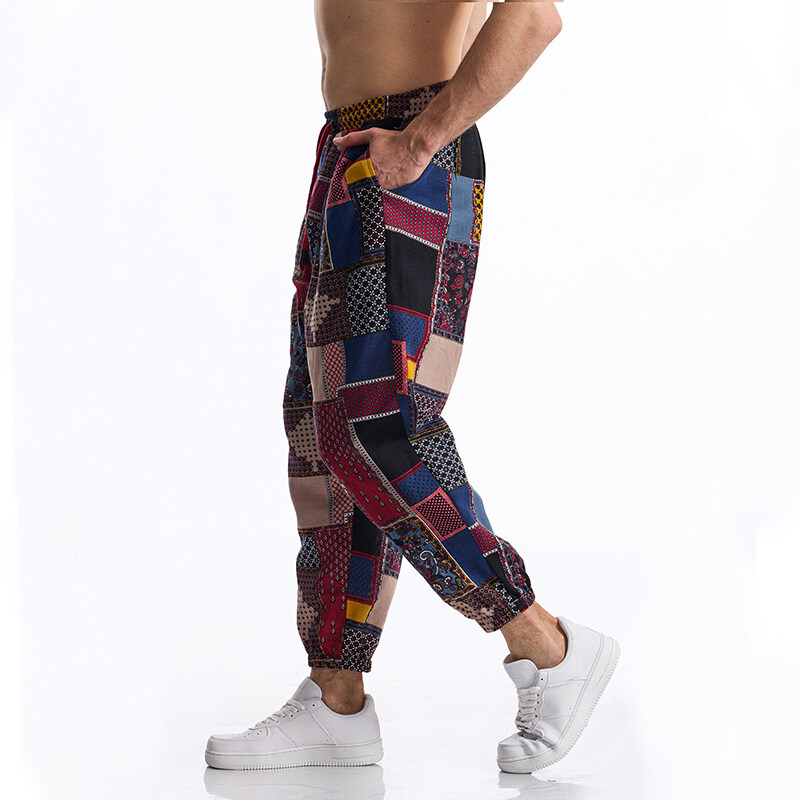 Men's Boho Tribal Print Linen  – Running Pant Jogger Bewertung und Preis