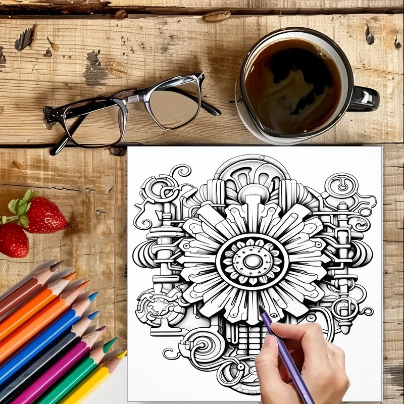 Coloring Book Steampunk Flower – Street Fashion Punk Bewertung und Preis