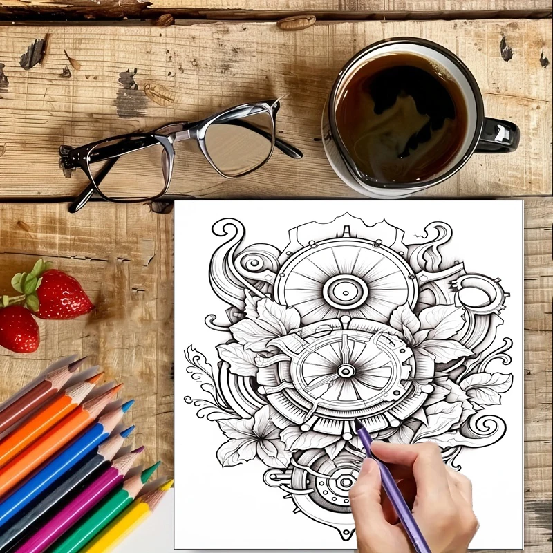 Coloring Book Steampunk Flower – Street Fashion Punk Bewertung und Preis