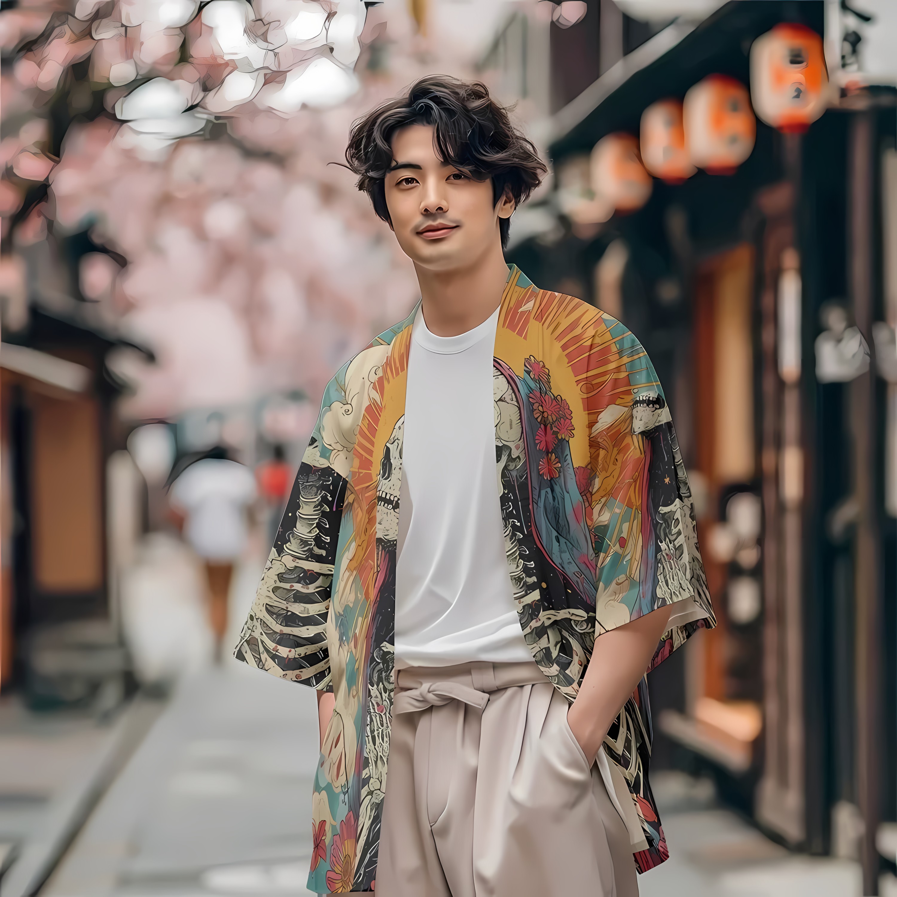 2026 Summer New Men's Kimono w – Street Fashion Kimono Bewertung und Preis