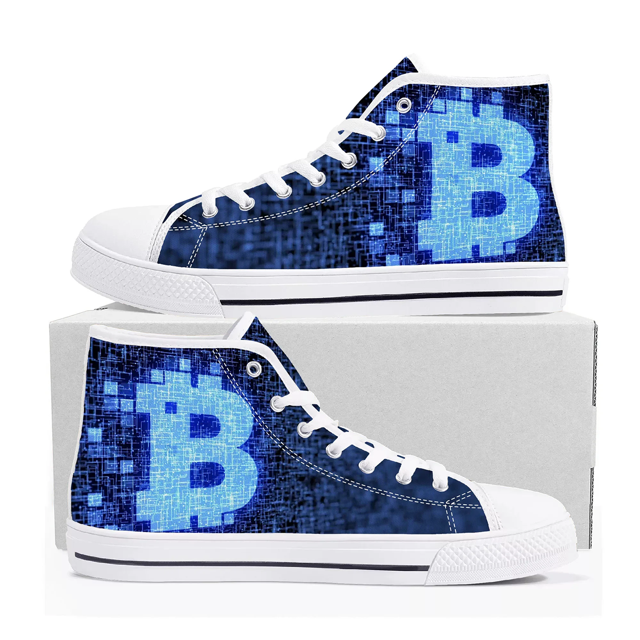 Bitcoin Logo Custom Canvas Sho – Street Fashion Designer Bewertung und Preis