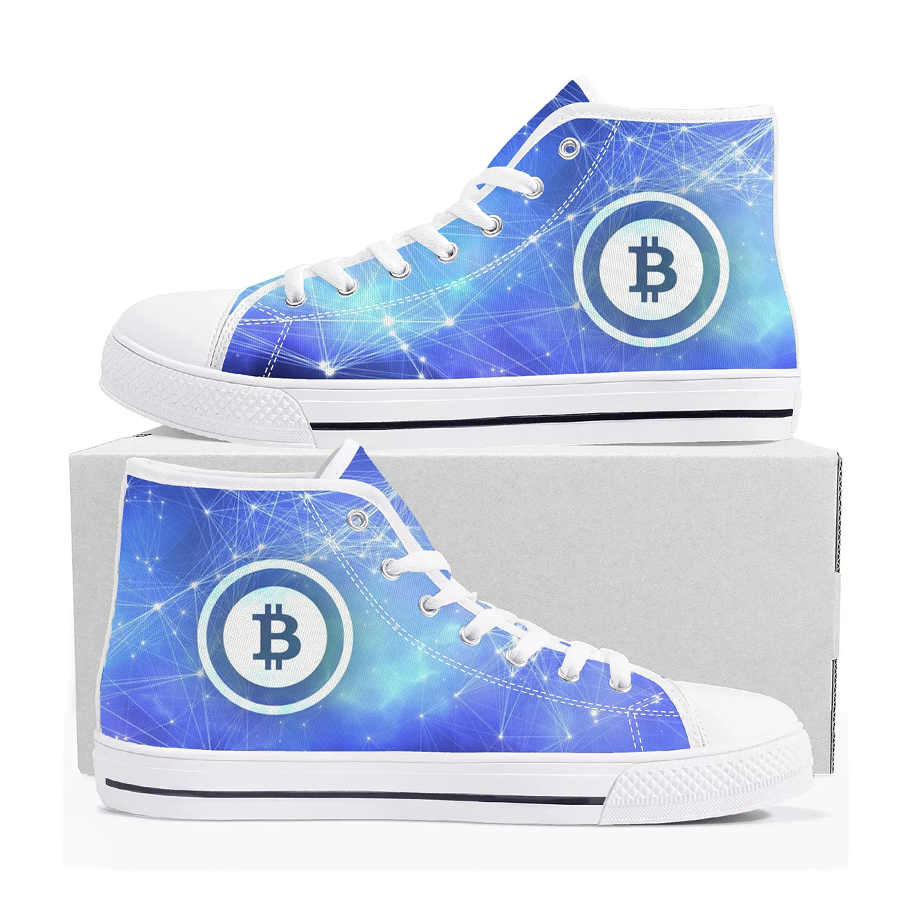 Bitcoin Logo Custom Canvas Sho – Street Fashion Designer Bewertung und Preis