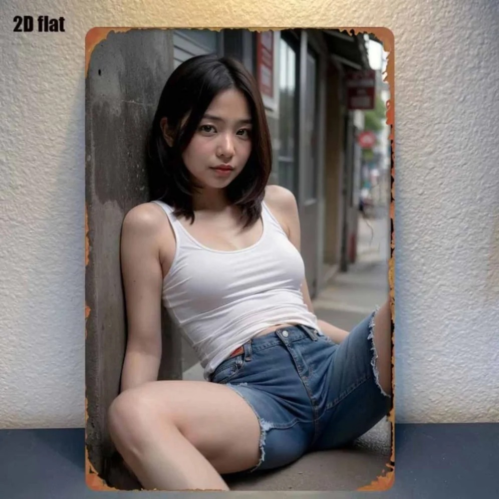 New Trendy HD Metal Wall Art - – Asian Street Fashion Girls Bewertung und Preis