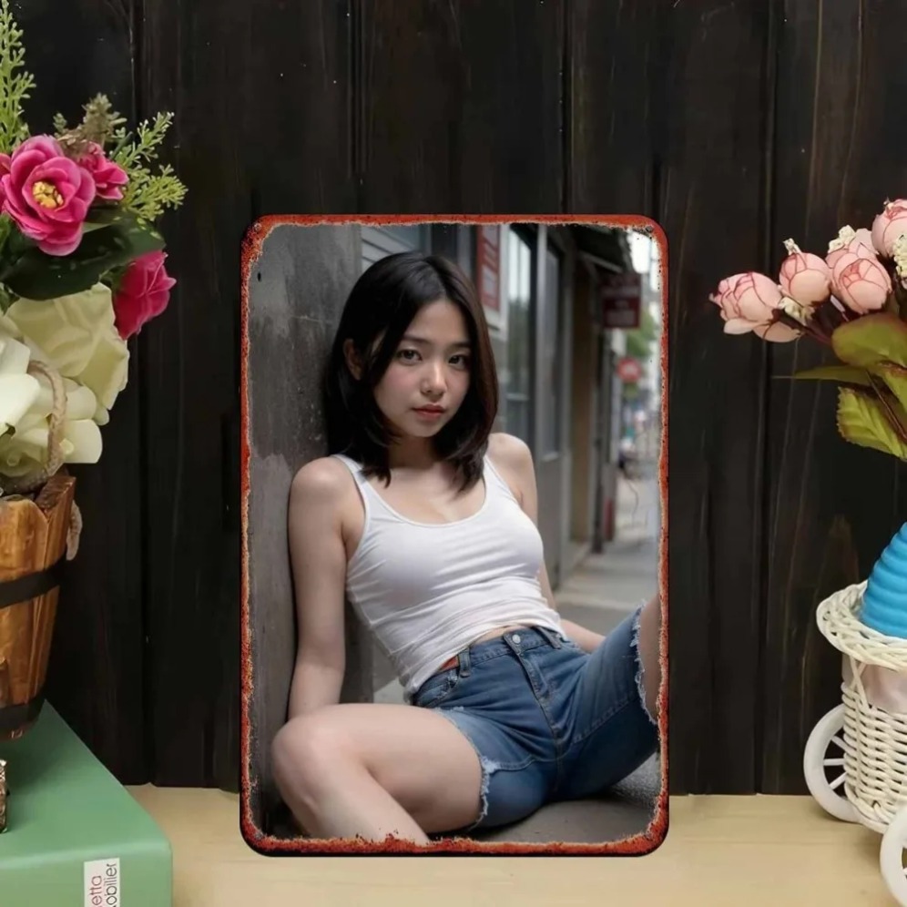 New Trendy HD Metal Wall Art - – Asian Street Fashion Girls Bewertung und Preis