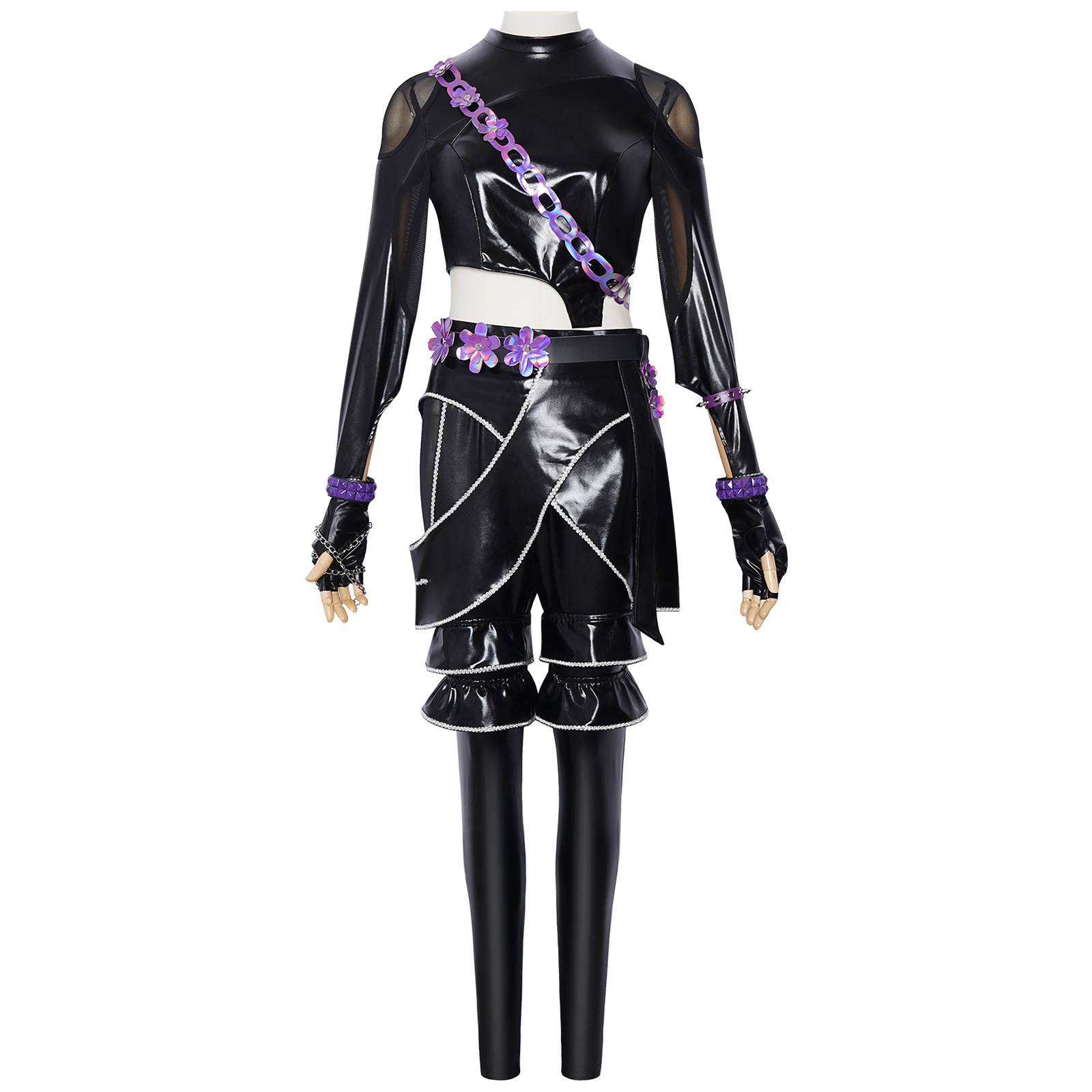Kpop Outfits Women Black Purpl – Street Fashion Kpop Bewertung und Preis